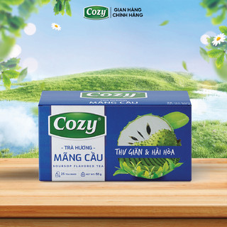Trà Hương Mãng Cầu Cozy Túi Lọc (50gr x 25 túi lọc) Thơm Vị Mãng Cầu Tự Nhiên, Chiết Xuất Từ Lá Trà Tươi