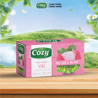 Trà Hương Vải túi lọc Cozy Thức Uống Giải Khát, Thanh Nhiệt Hương Vị Tươi Mát Hài Hòa (25 túi lọc x 2g)