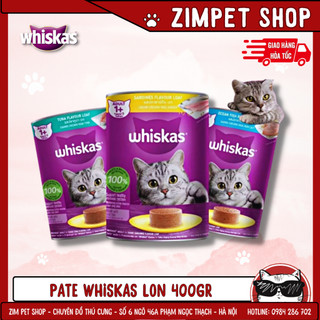 Pate Whiskas dạng lon 400gr cho mèo trưởng thành - Pate whiskas dạng lon cho mèo - Zimpet