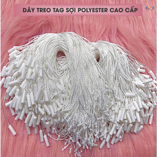 Dây tag quần áo chất liệu Polyester cao cấp, dây dù treo tag một đầu khóa tròn bền đẹp, dây tag mác quần áo tiện dụng