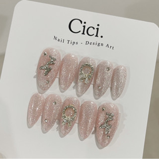 Nailbox Thiết Kế Mắt Mèo Thạch Hồng Charm Đá C74 By Cici