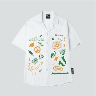 Áo Sơ Mi tay ngắn Unisex Local Brand Vender , áo nam nữ thêu sắc nét chất liệu cao cấp-SM3