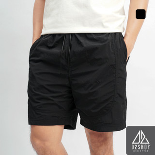 Quần short nam D2SHOP, quần đùi dù lót lưới, màu đen