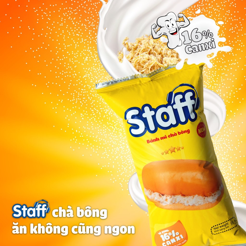 [MUA 10 TẶNG 1] COMBO 10 Staff Bánh Mì Chà Bông 60g Thơm Ngon, Siêu Mềm, Tiện Lợi Cho Bữa Sáng