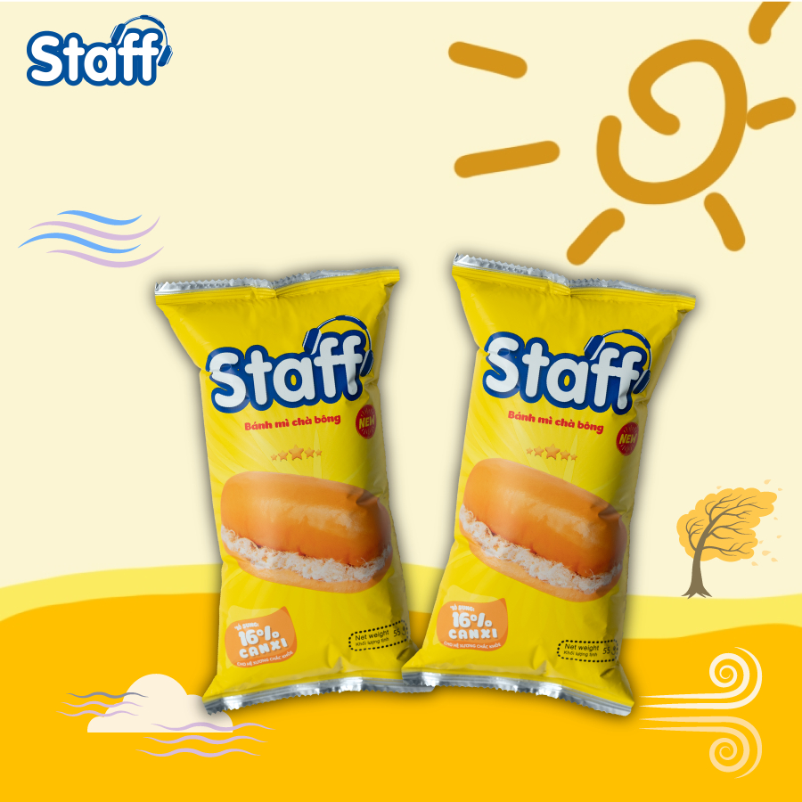 [MUA 10 TẶNG 1] COMBO 10 Staff Bánh Mì Chà Bông 60g Thơm Ngon, Siêu Mềm, Tiện Lợi Cho Bữa Sáng