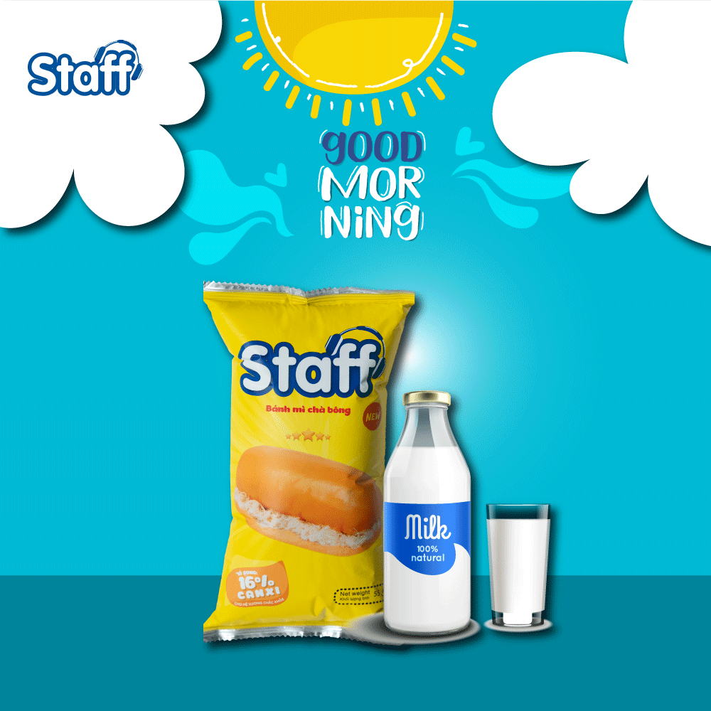 [MUA 10 TẶNG 1] COMBO 10 Staff Bánh Mì Chà Bông 60g Thơm Ngon, Siêu Mềm, Tiện Lợi Cho Bữa Sáng