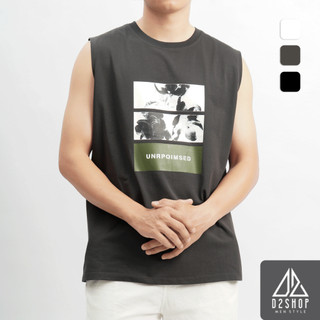 Áo thun ba lỗ nam D2SHOP, áo thun ba lỗ in hình Unpoimed, vải cotton