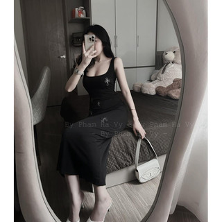 đầm body chome tang đính 2 màu hàng loại 1