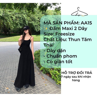 Đầm Maxi 2 Dây Chất Thun Tăm Thái Mềm Mịn