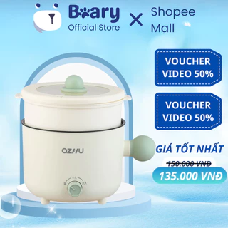 Nồi lẩu điện mini đa năng METIS, nồi lẩu điện đa năng kèm giá hấp, dung tích 1L8, 2 nấc nhiệt, có tay cầm tiện lợi