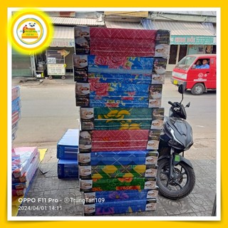 Nệm gòn ép gấp 3 80cm x 2m x 10f - giá rẻ, giao hàng nhanh