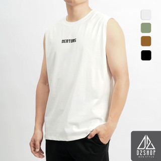 Áo thun ba lỗ nam D2SHOP, áo thun ba lỗ in lưng Dertuns, vải cotton