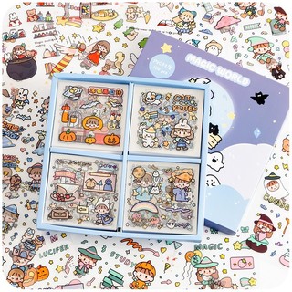Sét 5-10 tờ sticker hình dán nhiều hình ngộ nghĩnh 8x8cm