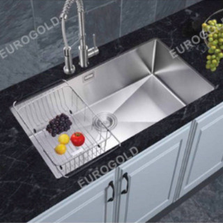 Chậu rửa bát inox 304 1 hố lắp âm bàn đá cao cấp, chậu rửa chén 1 hộc, bồn rửa chén inox 304 eurogold eus68045.
