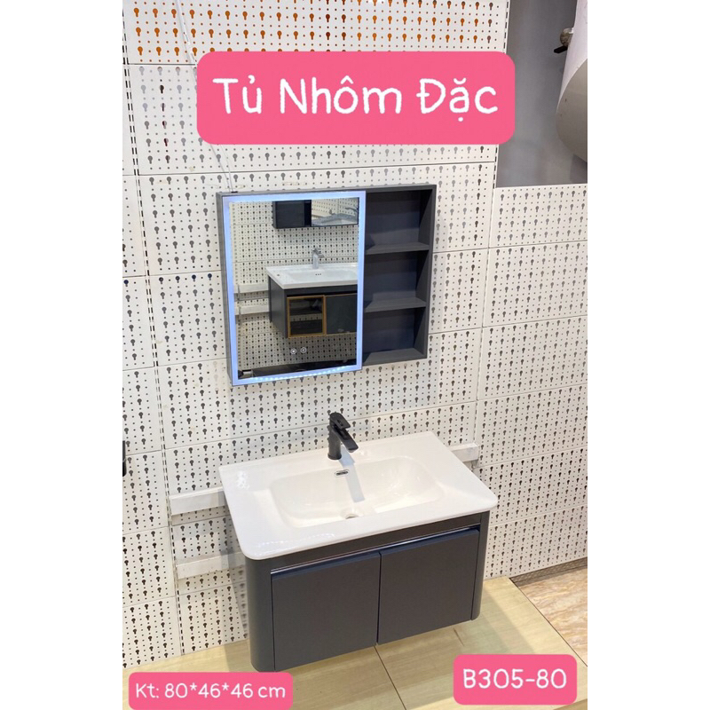 Tủ chậu rửa mặt gương led [ NHÔM ĐẶC SIÊU BỀN ],Tủ gương phòng tắm,Tủ lavabo, Bộ tủ lavabo nhôm Miss