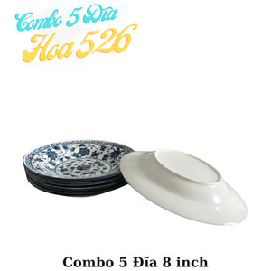 Combo đĩa gốm sứ sâu lòng 8 inch, đĩa gốm sứ sâu lòng 20cm