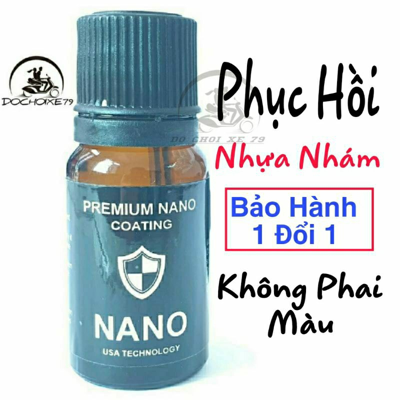Chai phục hồi nhựa nhám Nano 10ml Cao Cấp làm đen nhựa nhám vario exciter winer SH airlade