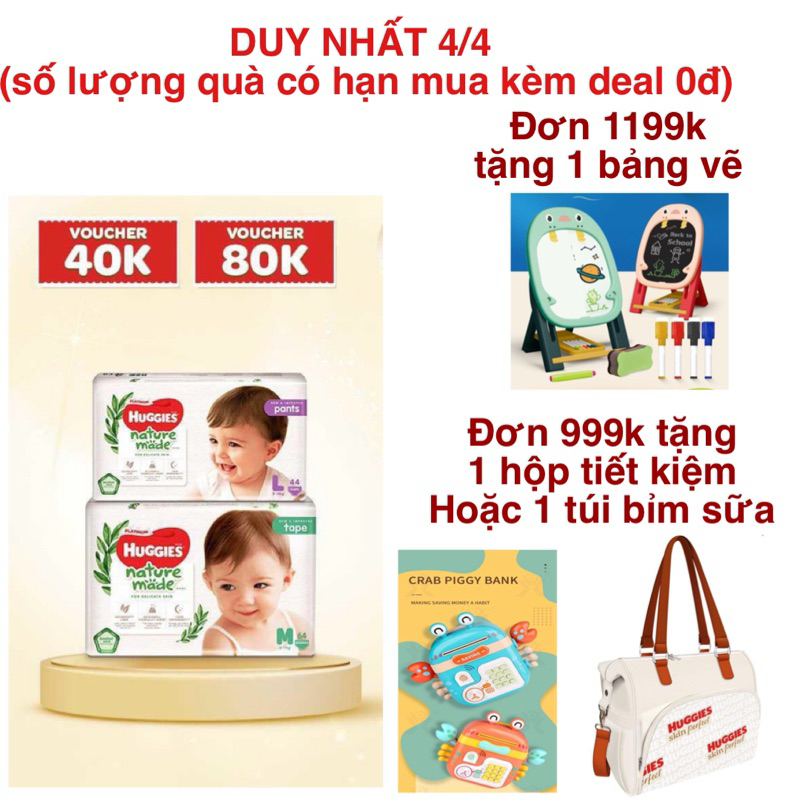 [CHÍNH HÃNG/TẶNG QUÀ] BỈM HUGGIES NATURE MADE/SKIN PERFECT CÁC SIZE NB60/S82/M64/L54/XL44/XXL26