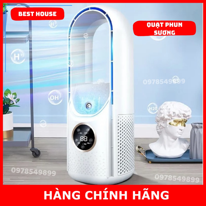 Quạt điều hòa phun sương quạt không cánh, Quạt hơi nước 6 cấp độ tính năng hẹn giờ