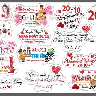 Banner, Toper, Tag thiệp cài theo chủ đề trang trí bó hoa