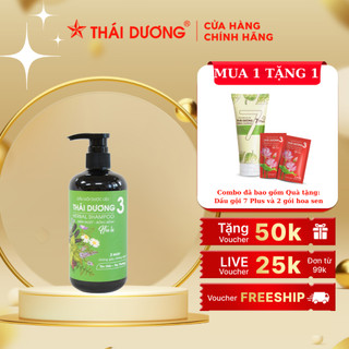  Dầu gội Thái Dương 3 hoa lá 500ml tặng Combo 7Plus 50ml và 2 gói hoa sen