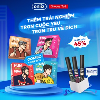 Combo 4 hộp Bao cao su V2Joy siêu mỏng, giúp kéo dài thời gian, hương trái cây size 49mm và 52mm quà tặng xịt thơm mệng