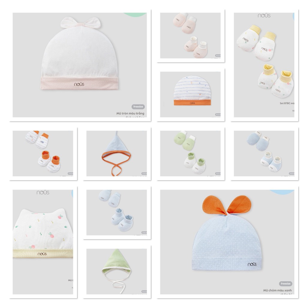 [ Nous ] phụ kiện mũ, bao tay chân nous