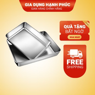 Hộp Đựng Thực Phẩm Bằng Inox 304 Cỡ Lớn, An Toàn, Chống Gỉ, Khay Inox Hình Chữ Nhật Kèm Nắp Nhựa Tiện Lợi