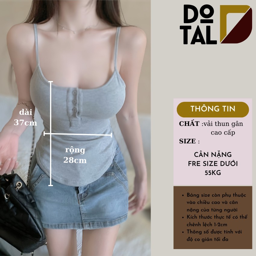 Áo Tank Top Hở Cổ Đáy Cong Quyến Rũ Thời Trang Mùa Hè , ￼Áo Hai Dây Nữ 3 Cúc Vạt Bầu DOTAL | BigBuy360 - bigbuy360.vn