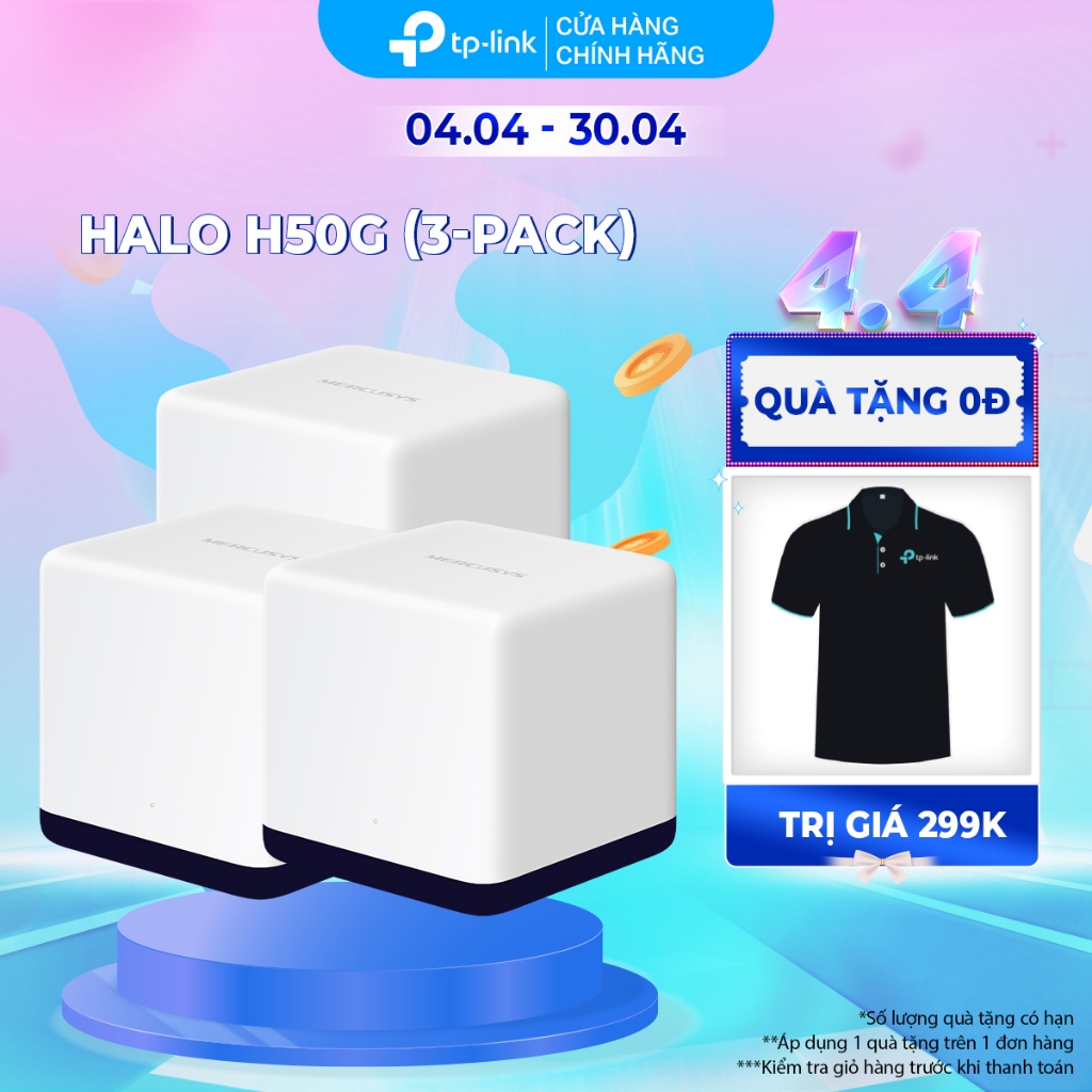 [Hỏa Tốc] Hệ Thống Wifi Mesh Mercusys Halo H50G Dành Cho Gia Đình Chuẩn AC1900