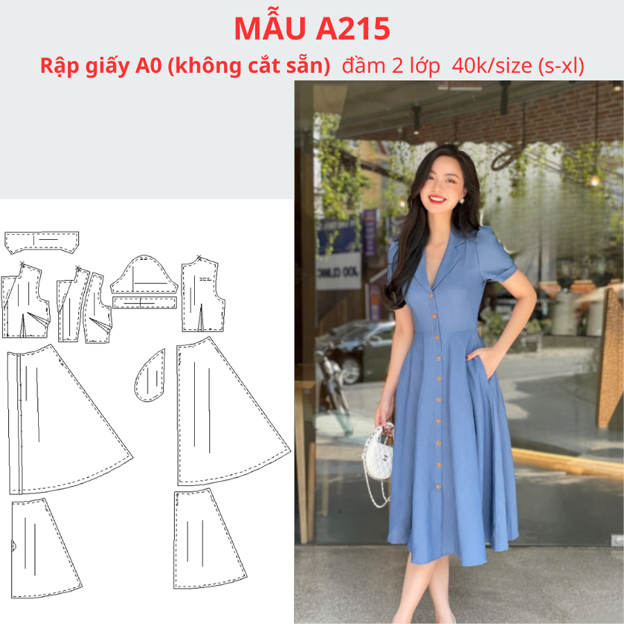 RẬP GIẤY A0 ĐẦM A215 (KHÔNG PHẢI BÁN QUẦN ÁO)