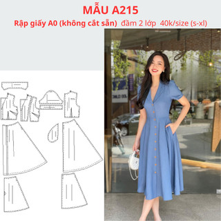Rập giấy a0 đầm a215