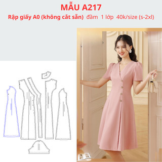 Rập giấy a0 đầm 8 mảnh a217