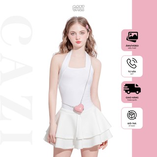 Cazi - Tammy Top + Hilary Skirt - Set áo yếm chân váy nỉ hai tầng