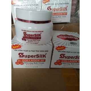 kem body dưỡng trắng da super silk collagen 3d 120g
