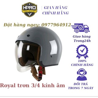 Mũ Bảo Hiểm 3/4 Royal M139 Kính Âm Trơn Bóng Đủ Màu Size M L XL RY439