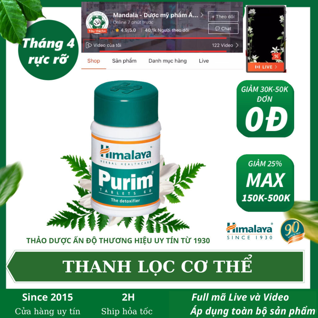 Himalaya Purim giúp thanh lọc Detox toàn bộ cơ thể - Mandala Shop