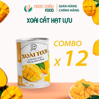 Thùng 12 lon xoài thái hạt lựu đóng lon 425gr tiện lợi