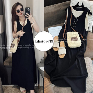Set váy tanktop 2 món dáng suông dài - váy suông dáng dài basic