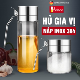 Lọ gia vị thuỷ tinh borosilicate, nắp & tay cầm inox 304 cao cấp đựng gia vị kín 100% chống ẩm, an toàn Phaledo