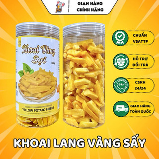 Khoai lang vàng cọng sấy giòn - lon 300g - đồ ăn vặt