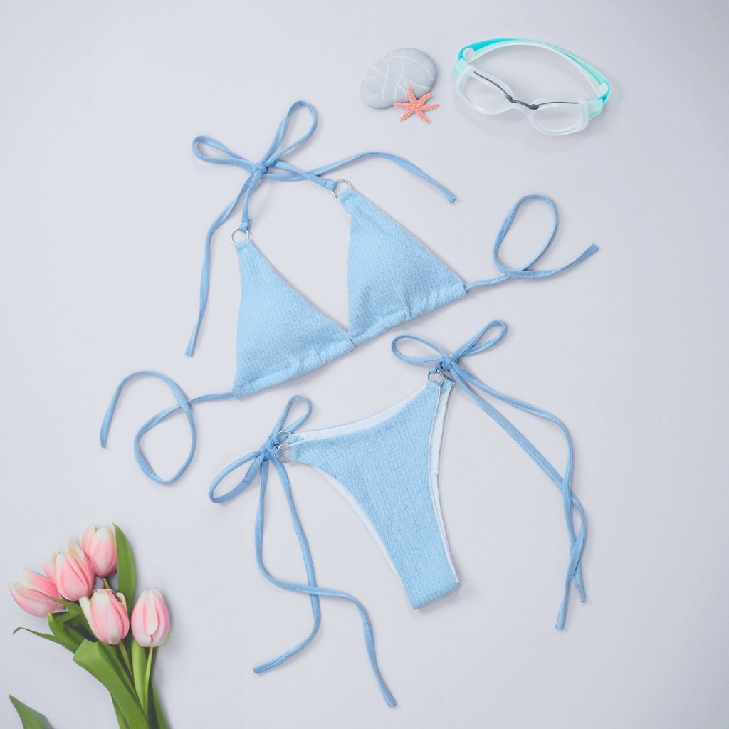 [HÀ NỘI] Bikini 2 mảnh sexy chất xốp nhăn phối khoen sẵn đệm mút. Đồ bơi nữ sang chảnh 6 khoen mùa hè | BigBuy360 - bigbuy360.vn