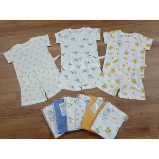 Bộ cộc tay cho bé xuất Hàn vải cotton sợi tre thông hơi siêu mát
