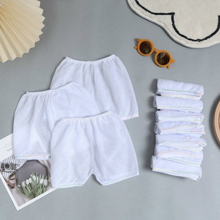 Set 10 quần ngắn trắng mỏng cho bé ss đến 10kg