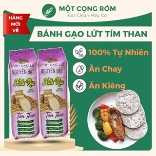 Bánh Gạo Lứt Tím than Ăn Kiêng Hello Rice Không Đường - Hỗ Trợ Giảm Cân, Tốt Cho Sức Khỏe | Một Cọng Rơm