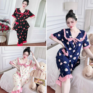 [Bigsize] Đồ Bộ Lửng Tiểu Thư Lụa Nhật 40-100kg Cho Nàng Béo Múp