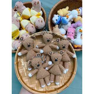 Móc khoá gấu teddy bằng len handmade