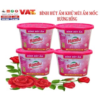 [HOT] Bộ 4 bình hút ẩm Hando 450ml (Đỏ) (Hồng)