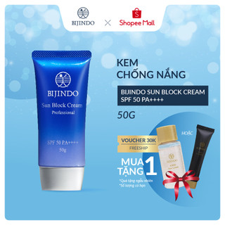 Kem Chống Nắng Kiềm Dầu Cao Cấp BIJINDO 50g SPF 50 PA Dưỡng Trắng Bảo Vệ Khỏi Tia UV Cho Mọi Loại Da | Sản Xuất Tại Nhật