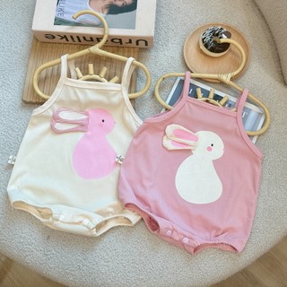 Body chip 2 dây vải tăm lạnh cho bé gái Bodysuit Jumpsuit Áo liền quần hai dây THỎ 2 TAI SLH208